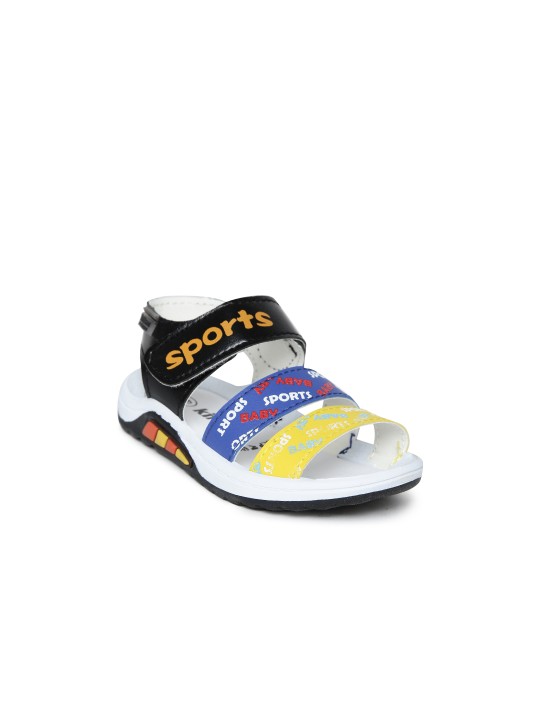Boys Yellow & Blue Printed Sports Sandals 19