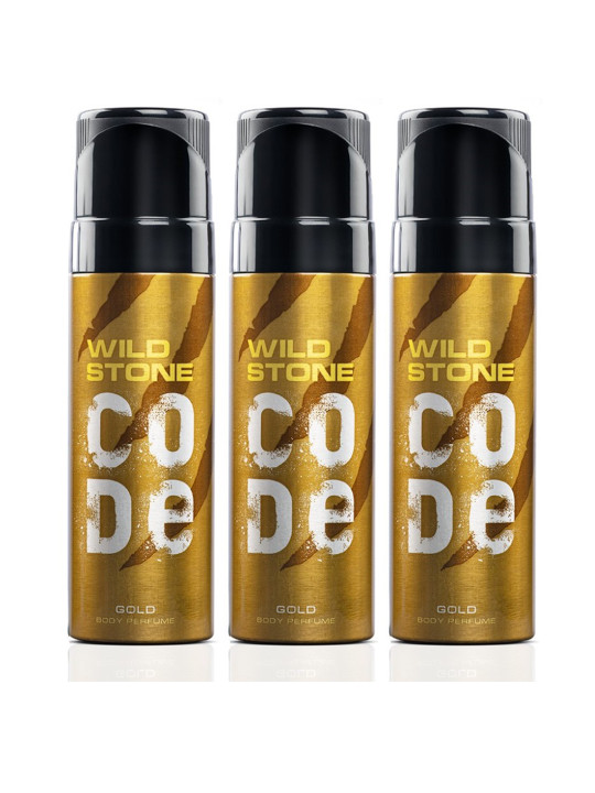 Wild stone Men Set of 3 Code Gold Perfume Body Spray
