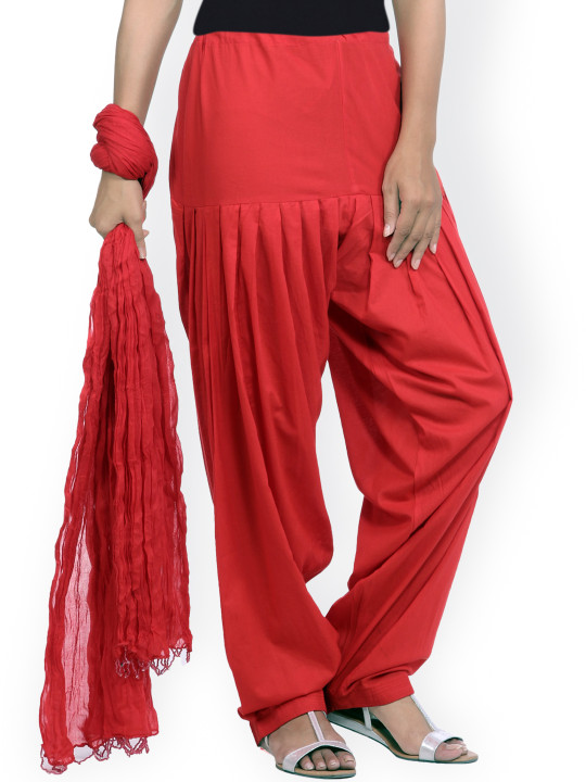 Jaipur Kurti Red Patiala & Dupatta