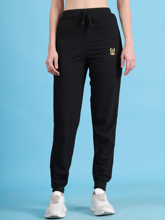 MACK JONNEY Women Black Solid Joggers