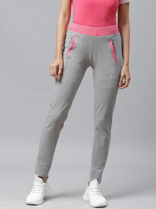 Cayman Women Grey Melange Solid Track Pants