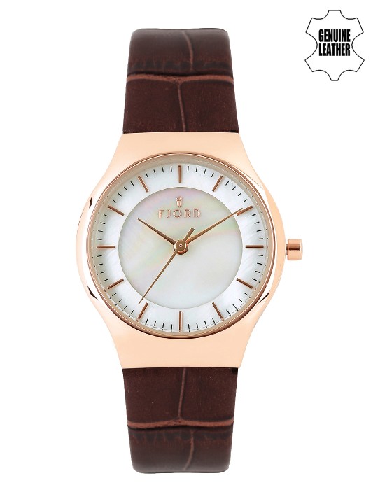 Women Pearly White Dial Watch FJ-6030-05