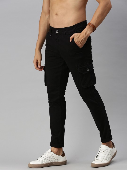 Men Black Cargos deal from myntra