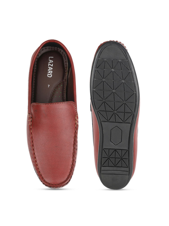 men maroon loafers