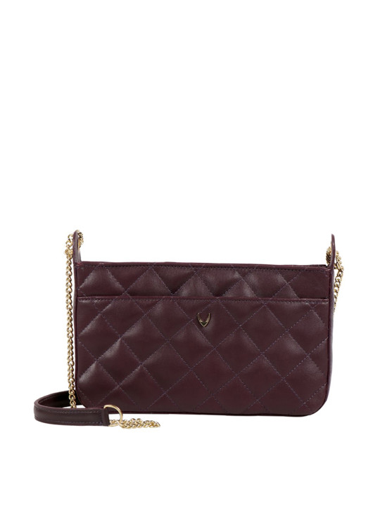 Hidesign Purple FL KEIRA 04 Quilted Leather Sling Bag