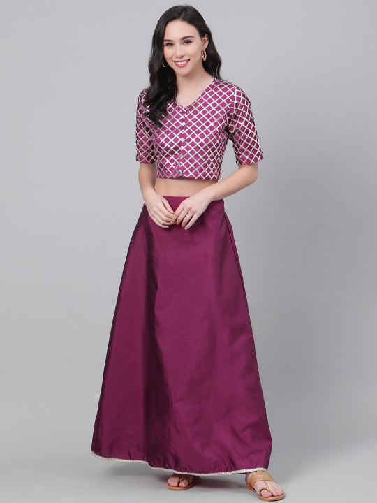 Purple Ready to Wear Lehenga with Gotta Patti Blouse