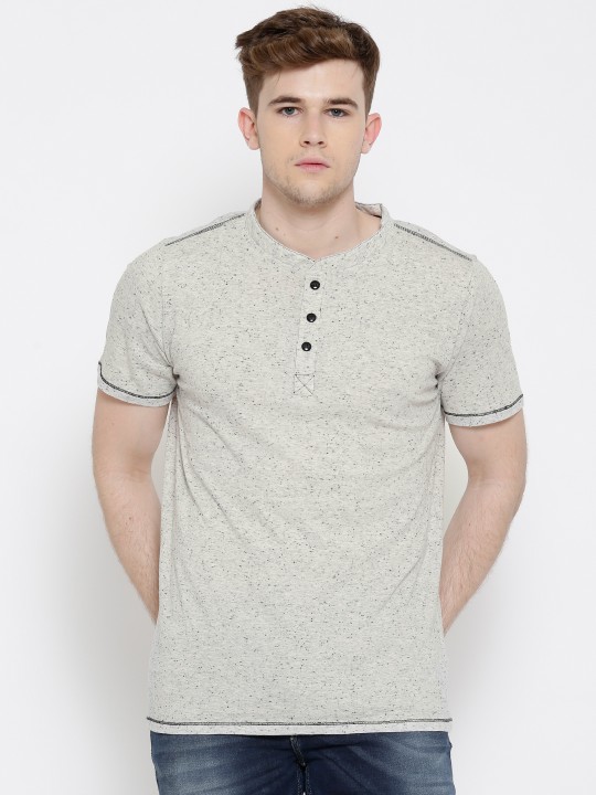 Grey Melange Flecked Effect T-shirt S