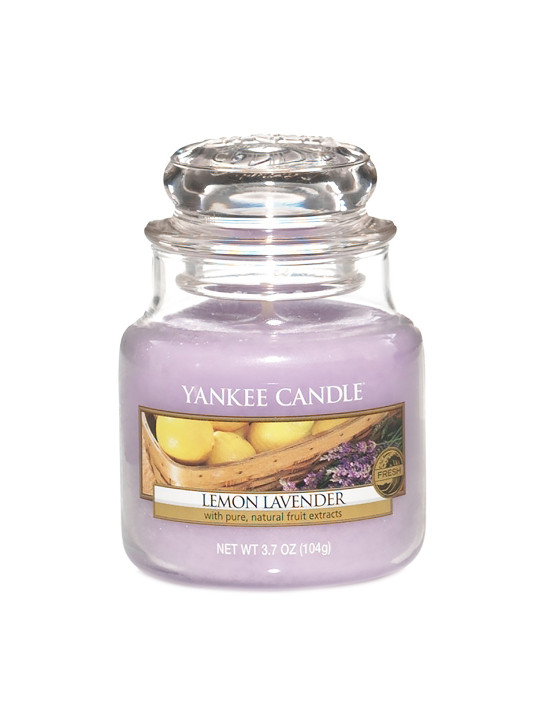 YANKEE CANDLE Scented 1 Wick Lemon Lavender Solid Geometric Regular Jar Candles