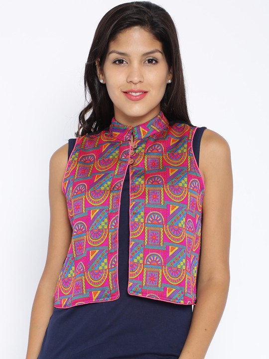 Multicoloured Embroidered Waistcoat S