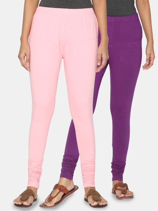 Women Pack of 2 Bio Wash Churidar Leggings
