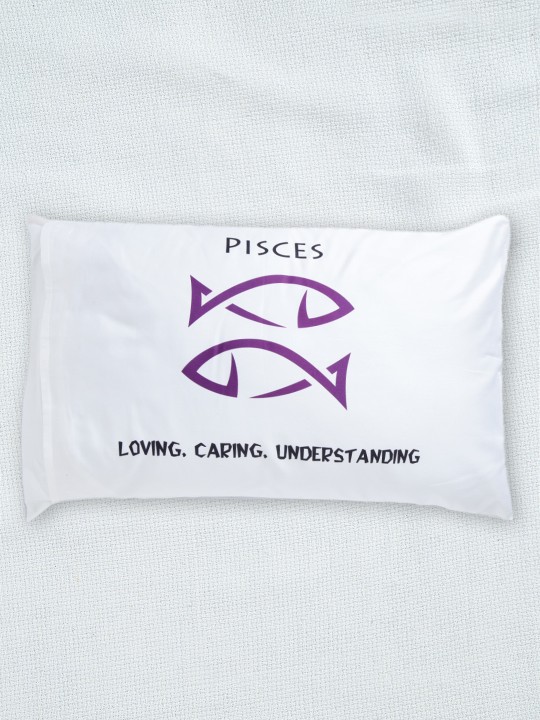 Zodiac White Single Printed 18" x 27" Rectangular Pillow Cover