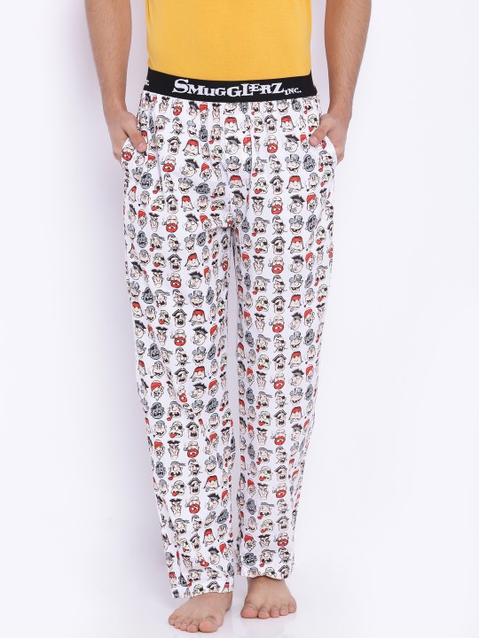 SMUGGLERZ INC. White Printed Pyjamas S
