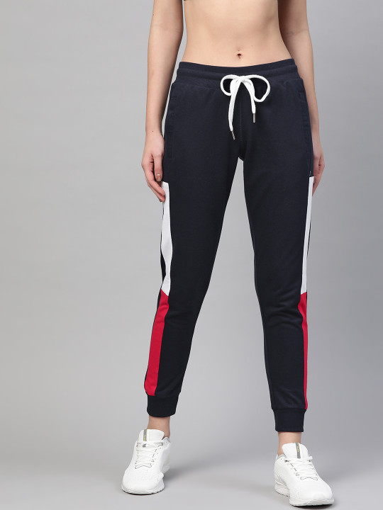 M7 by Metronaut Women Navy Blue Solid Cropped Joggers
