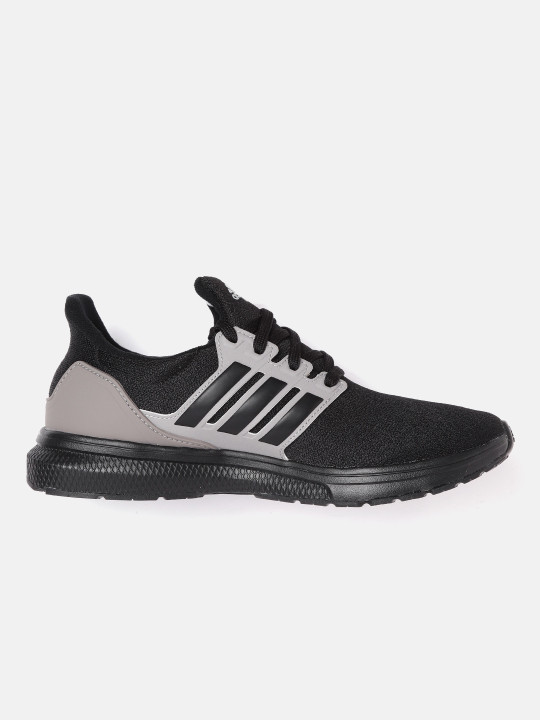 Men Black & Grey Adi-Pace Knitted Running Shoes with Colourblocking
