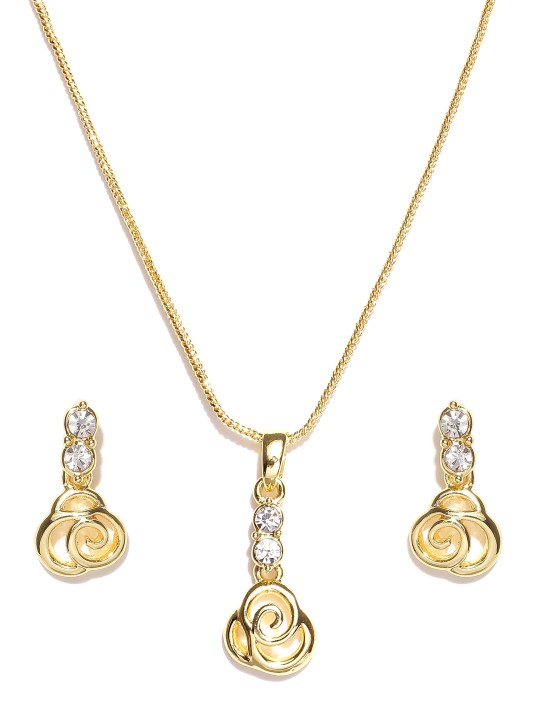 Gold-Toned Stone-Studded Jewellery Set