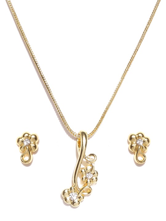Gold-Toned Stone-Studded Jewellery Set