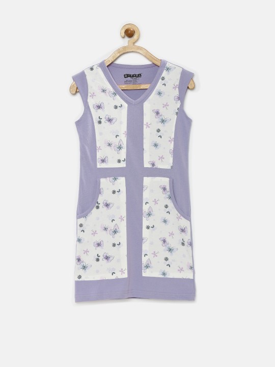 Girls Lavender & White Printed Shift Dress 3-4Y -  711