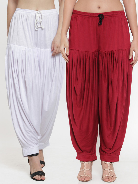Women Pack Of 2 Solid Loose-Fit Patialas