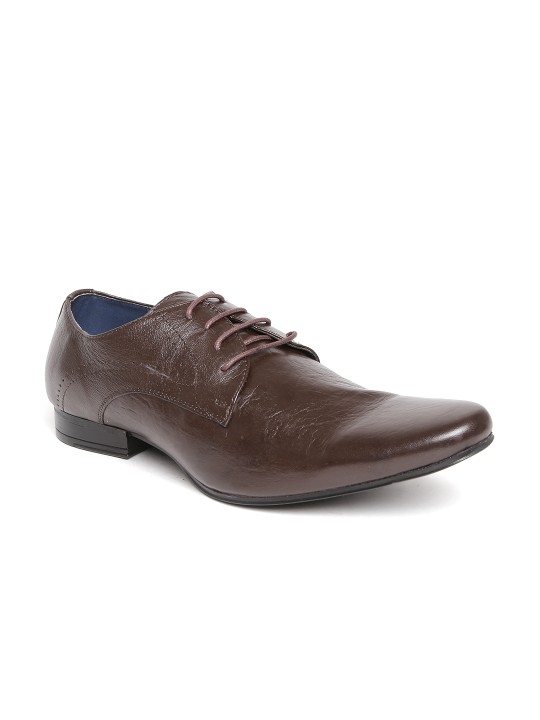 Men Dark Brown Leather Formal Shoes 6