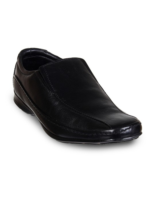 Men Black Semi-Formal Leather Slip-on Shoes 6