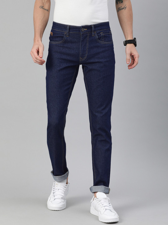WROGN Men Blue Slim Fit Mid-Rise Clean Look Stretchable Jeans