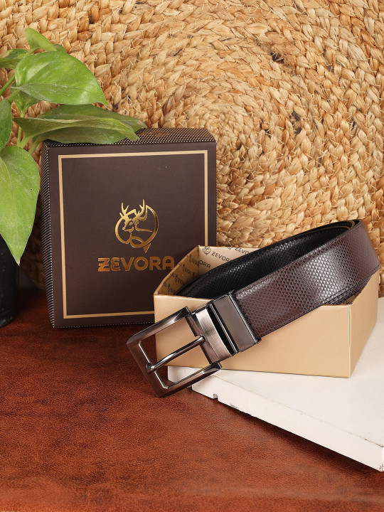 men reversible textured belt