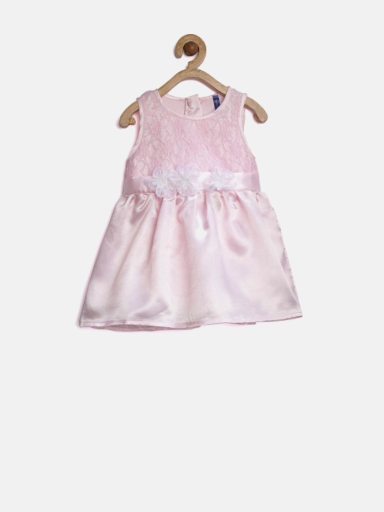 Girls Pink Lace Fit & Flare Dress 6-12M