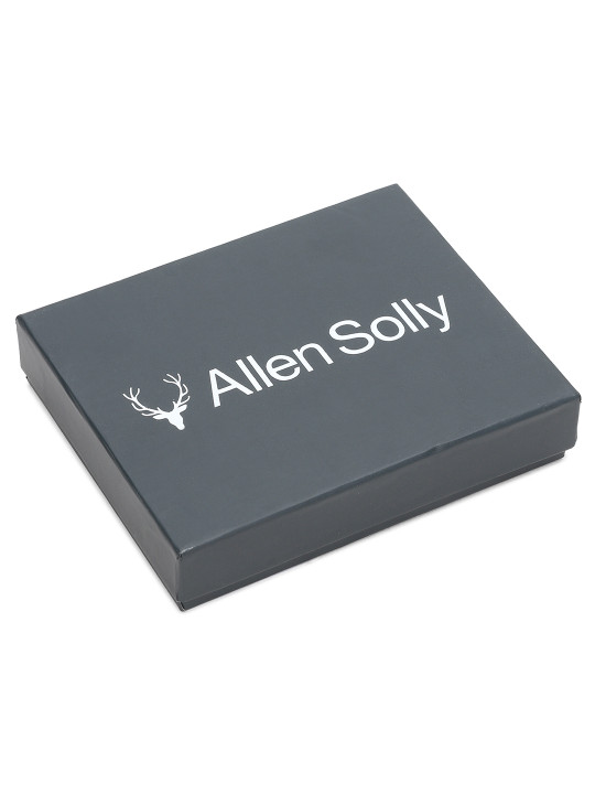 men brown solid leather two fold wallet