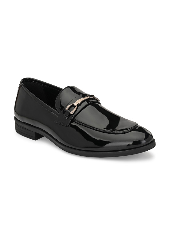 San Frissco Men Sterling Black Solid Formal Loafers