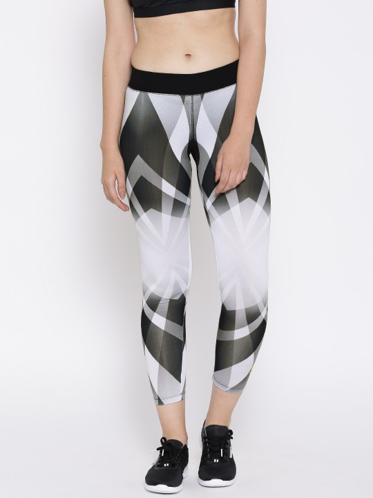 Off-White & Grey Printed Tights S
