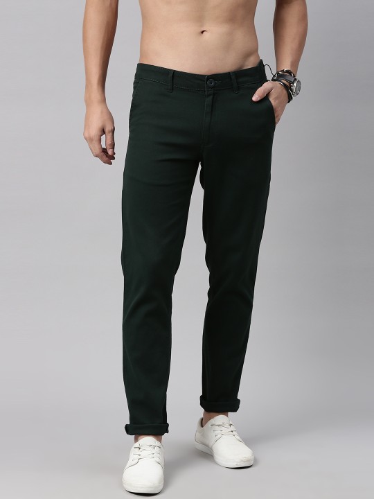 Roadster Men Green Trousers