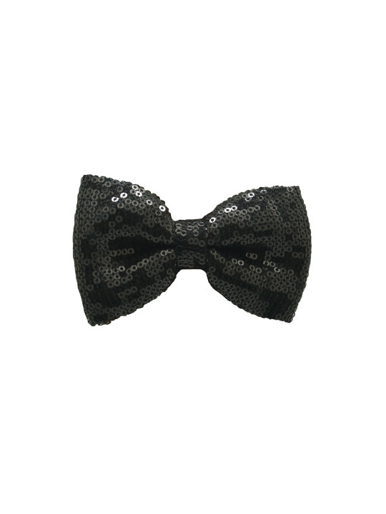 The Tie Hub Black Sequinned Pre-Tied Bow Tie