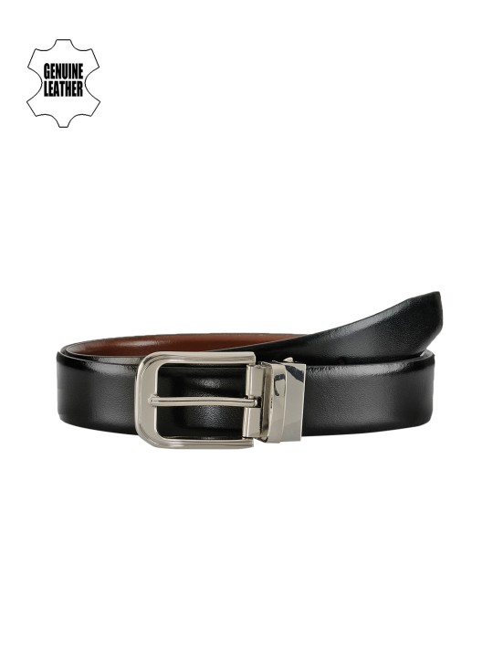 Men Black & Brown Reversible Genuine Leather Belt 34