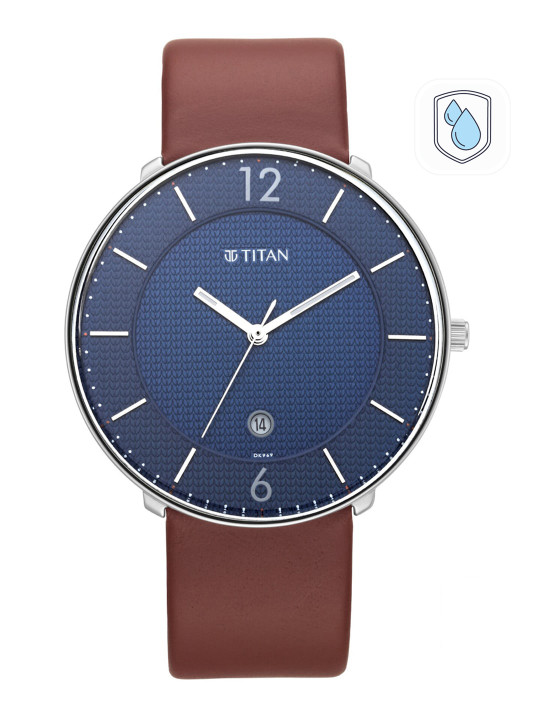 Titan Minimals Quartz Analog With Blue Dial Watch For Men - Ns1849sl03