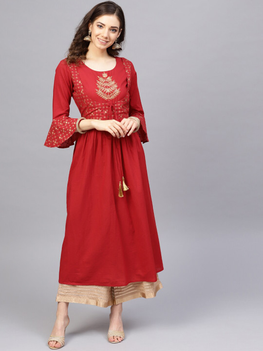 Varanga Women Printed Kurta with Palazzos Starts From Rs. 337