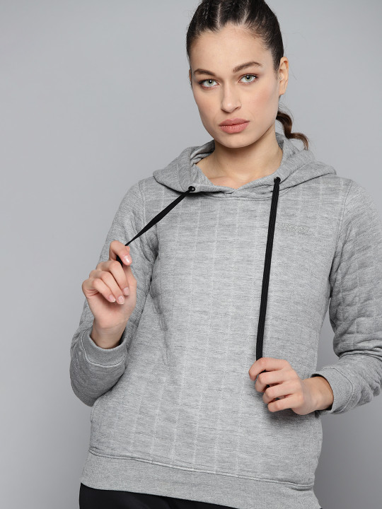 HRX by Hrithik Roshan HRX By Hrithik Roshan Lifestyle Women Light Grey Rapid-Dry Melange Sweatshirt