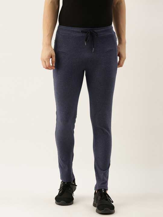 TOM BURG Men Blue Solid Slim Fit Track Pants