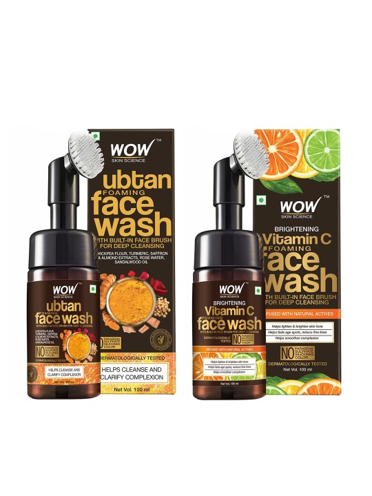 Wow Skin Science Unisex Set of 2 Foaming Face Washes