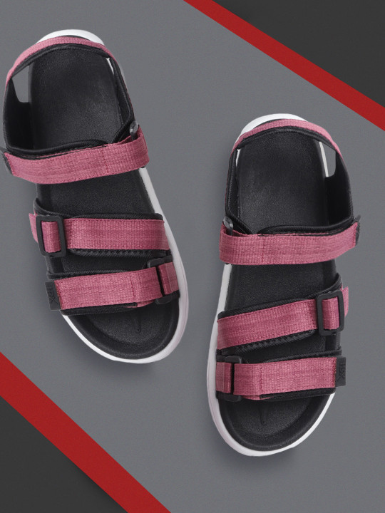 HRX by Hrithik Roshan Men Magenta Hook & Loop Athleisure Sandal