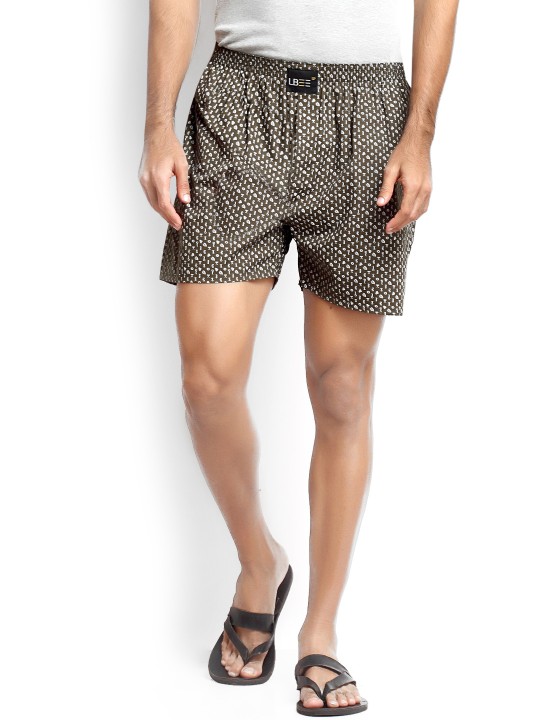 Olive Brown Printed Boxers MLB0110 M