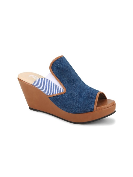Women Blue Wedges 36