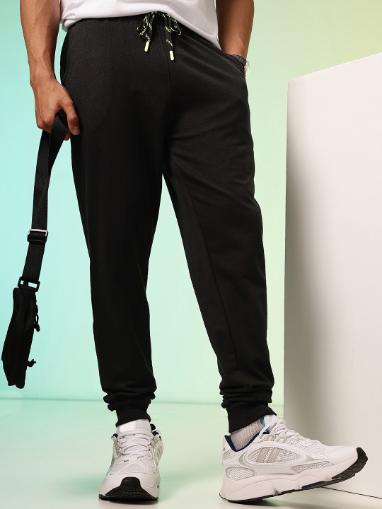 HRX by Hrithik Roshan HRX By Hrithik Roshan Lifestyle Men Jet Black Bio-Wash Track pants