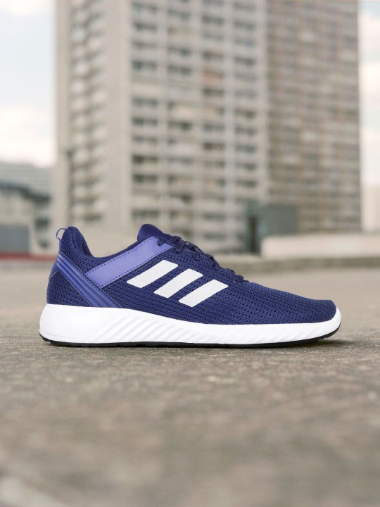 Adidas Men Navy Blue & White Flydoot Woven Design Running Shoes