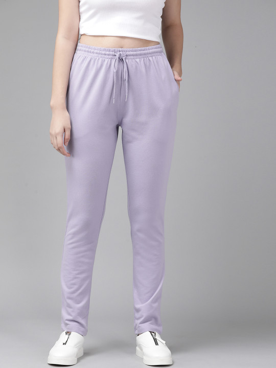 Roadster Women Lavender Solid Track Pants