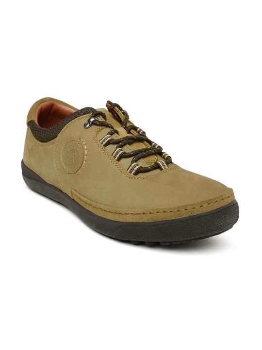 Men Tan Brown Solid Leather Sneakers 5