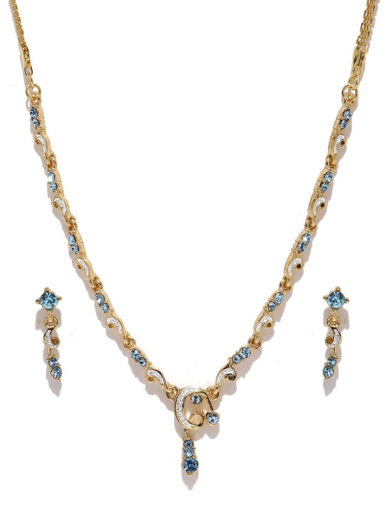 Gold-Toned Stone-Studded Jewellery Set