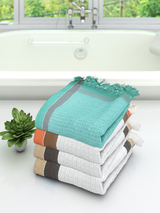 Athom Trendz 210GSM Super Soft 4PCs Adult Regular Bath Towel-30x59In