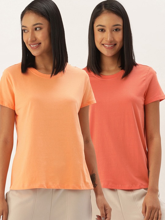 Etc Women Pack of 2 Solid Lounge T-shirts