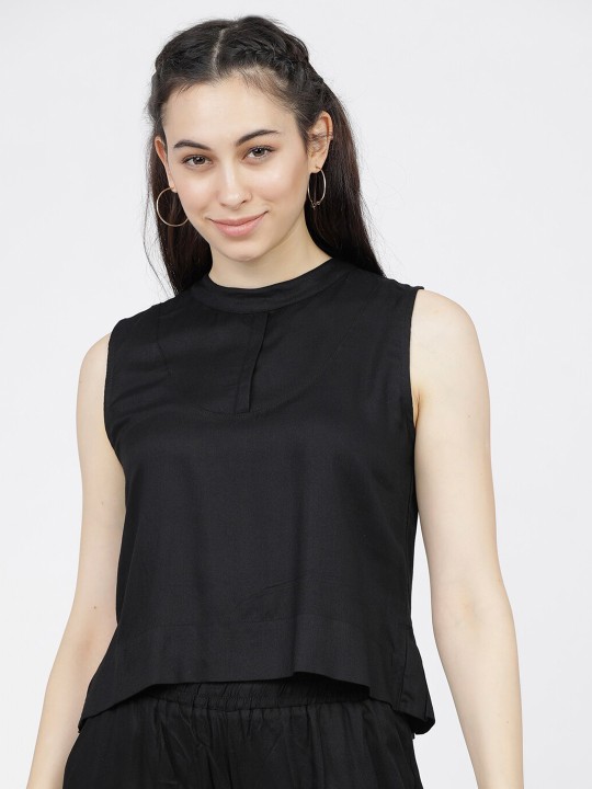 Tokyo Talkies Women Black Regular Top