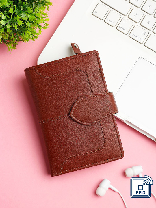 Teakwood Leathers Women Red Textured Leather Two Fold Wallet